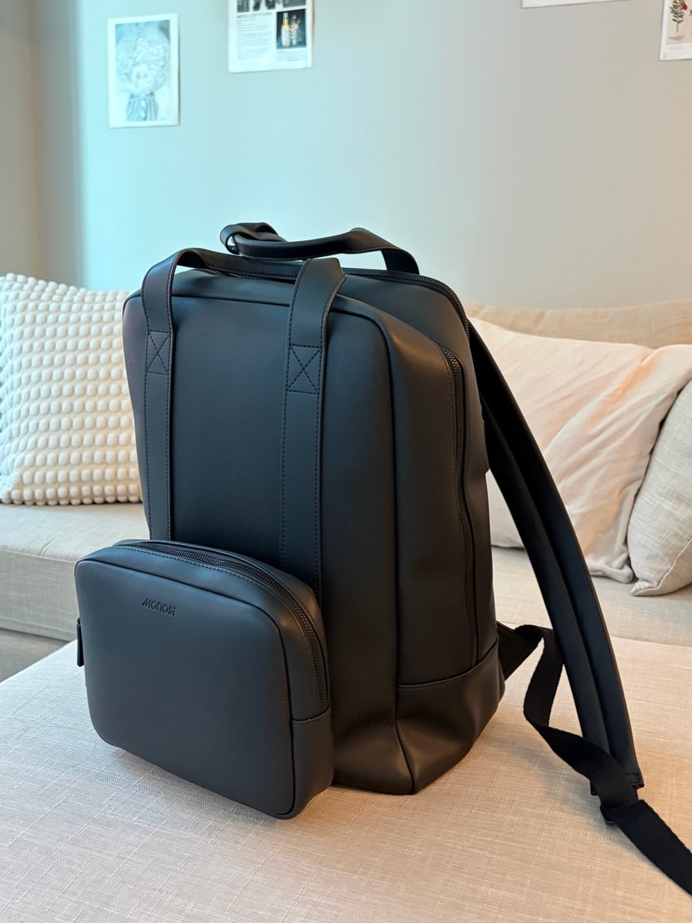 Monos Metro Backpack Black — Like New, Used Once